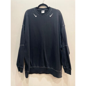 Nike NSW Double Swoosh Fleece Sweatshirt Oversized Large Retro Streetwear Slouch
